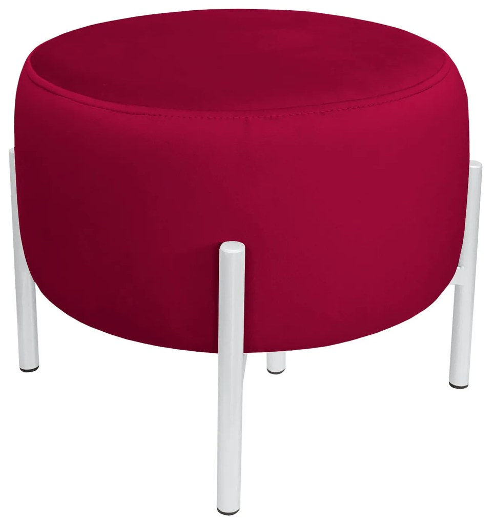 Pufa OLA LOFT ławka podnóżek metal biała MG31