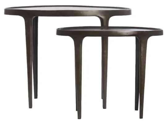 Metalowe okrągłe stoliki zestaw 2 szt. 33x70 cm Arica – Light &amp; Living