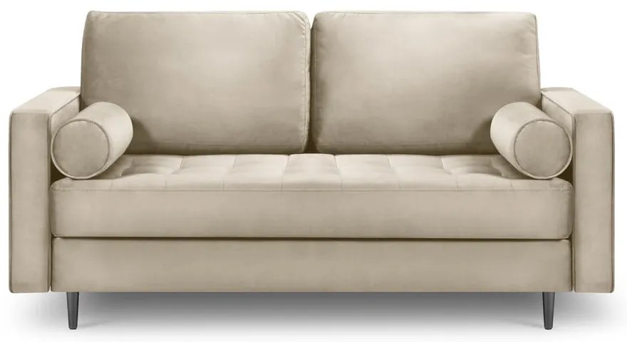 Beżowa aksamitna sofa Milo Casa Santo, 174 cm