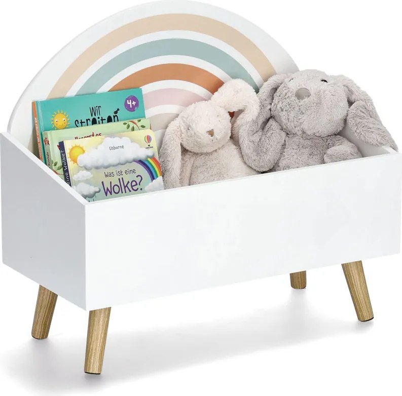 Skrzynia na zabawki RAINBOW, MDF + sosna