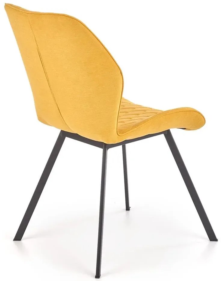 Musztardowe tapicerowane krzesło 45cm F5-L16