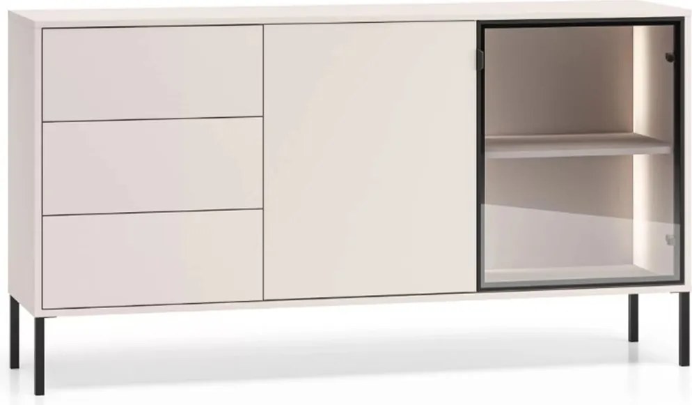 Komoda Harmona 160 cm z szufladami i oświetleniem - kaszmir