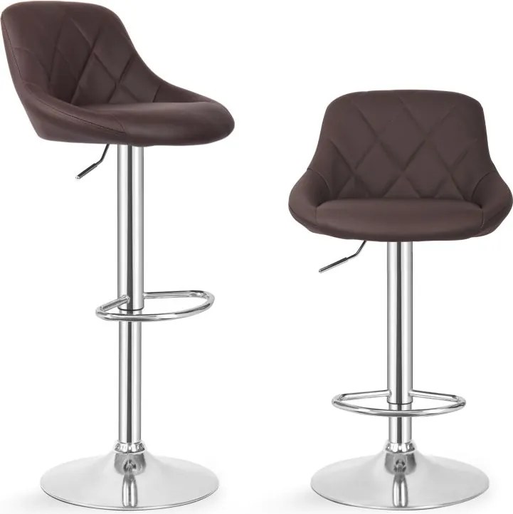 MIADOMODO Stołek barowy 2 szt, bez podłokietnika, brązowy