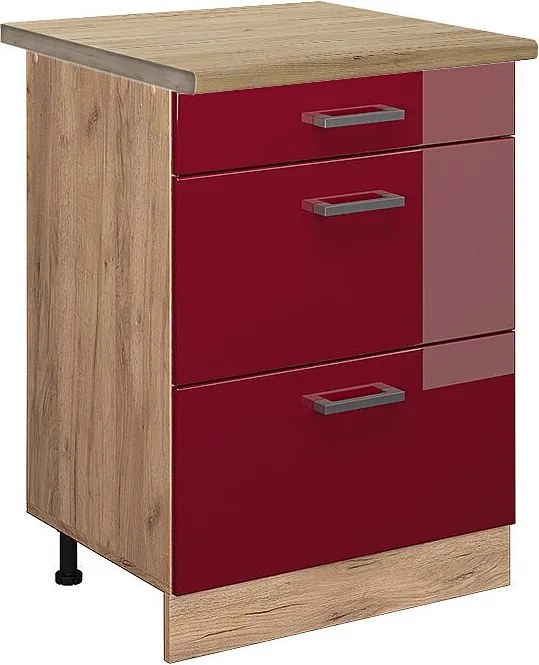 Szafka dolna do kuchni czerwony połysk 60x60x81.6 r-line