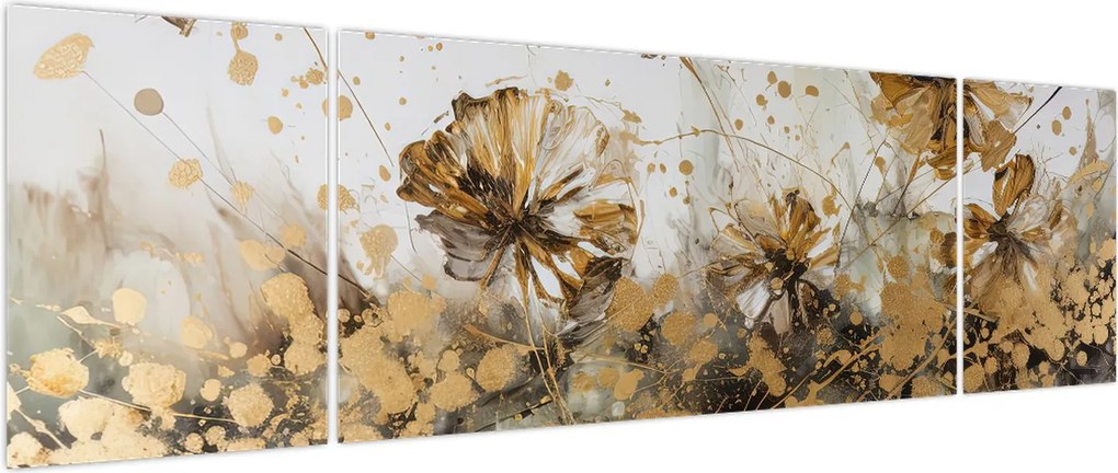 Obraz - Abstrakcyjny kwiatowy obraz (170x50 cm)
