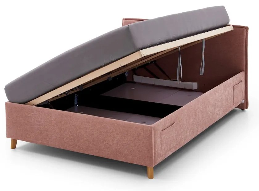 Różowe łóżko dziecięce ze schowkiem 90x200 cm Fun – Meise Möbel