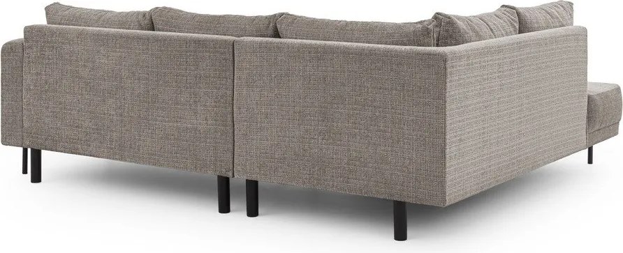 Szarobrązowy narożnik z tkaniny szenilowej (lewostronny/w kształcie litery L) Mauris – Ropez