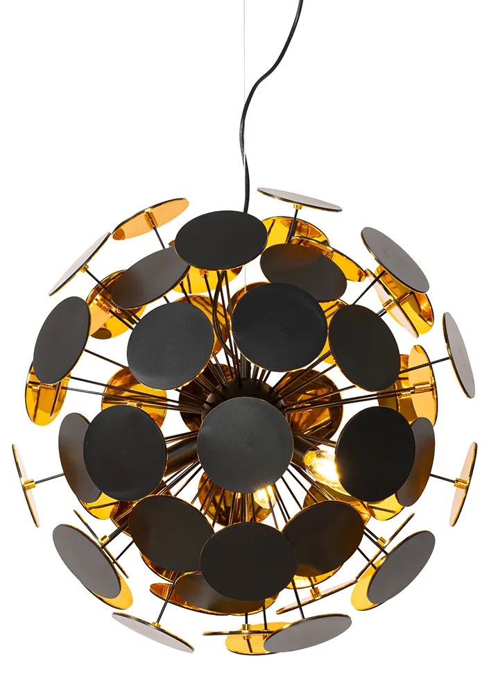 Designerska lampa wisząca czarno-złota - CerchioDesignerski Oswietlenie wewnetrzne