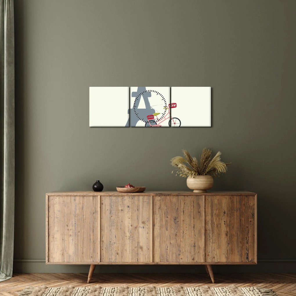 Obraz - Miasta Europy N⁰1 (z zegarem) (90x30 cm)