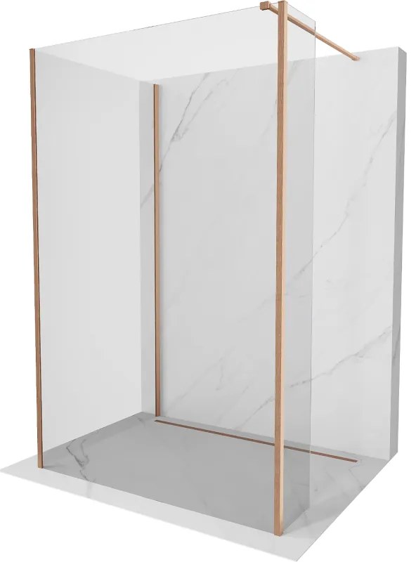 Mexen Kioto ścianka prysznicowa Walk-in 140 x 90 x 30 cm, transparent, miedź szczotkowana - 800-140-090-221-65-00-030