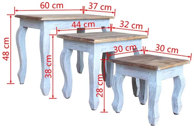 Zestaw trzech stolików drewnianych G2-E79