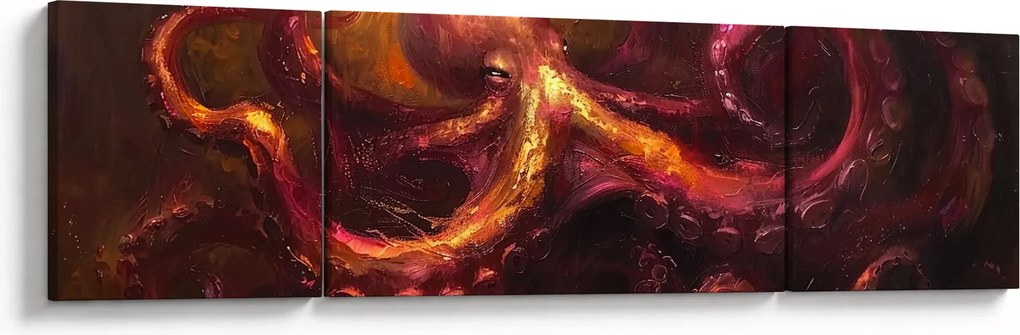 Obraz - Ośmiornica, obraz olejny (170x50 cm)