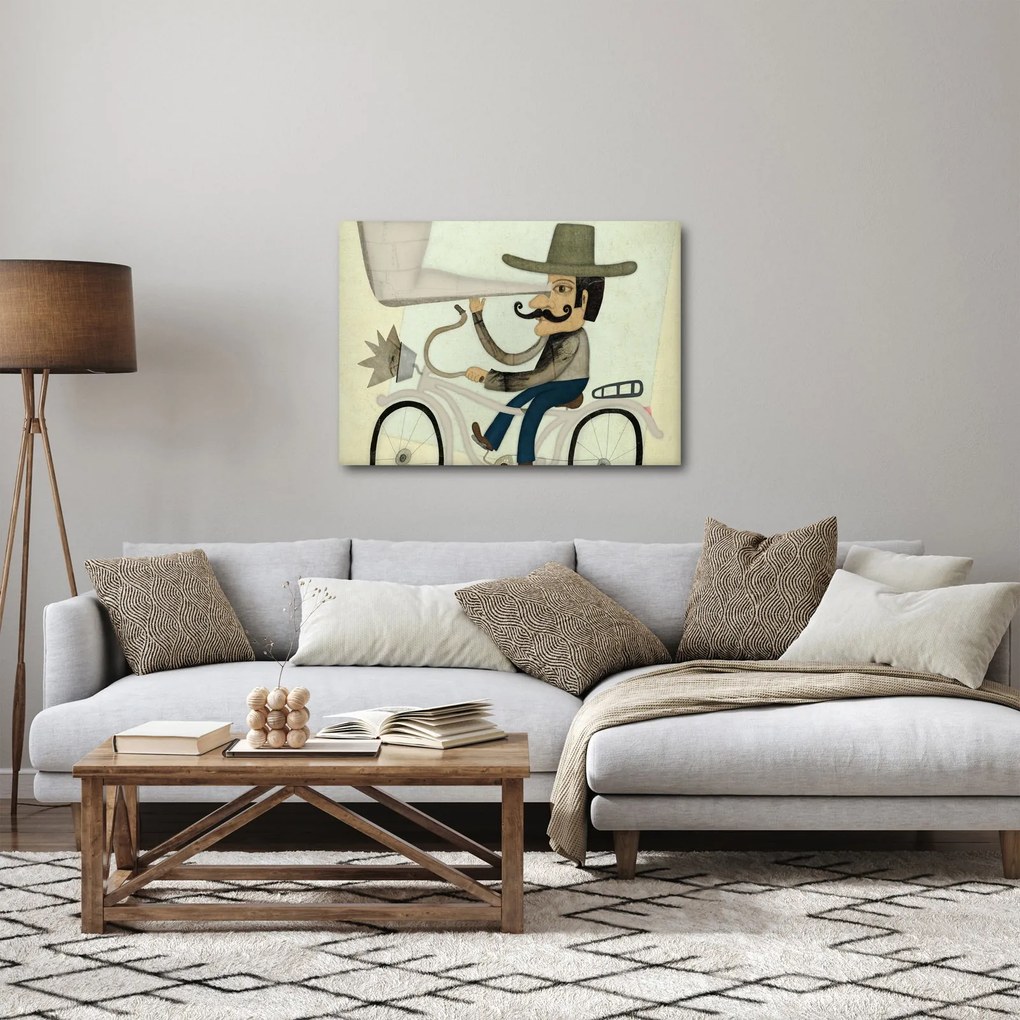 Obraz - Astronom na rowerze (70x50 cm)