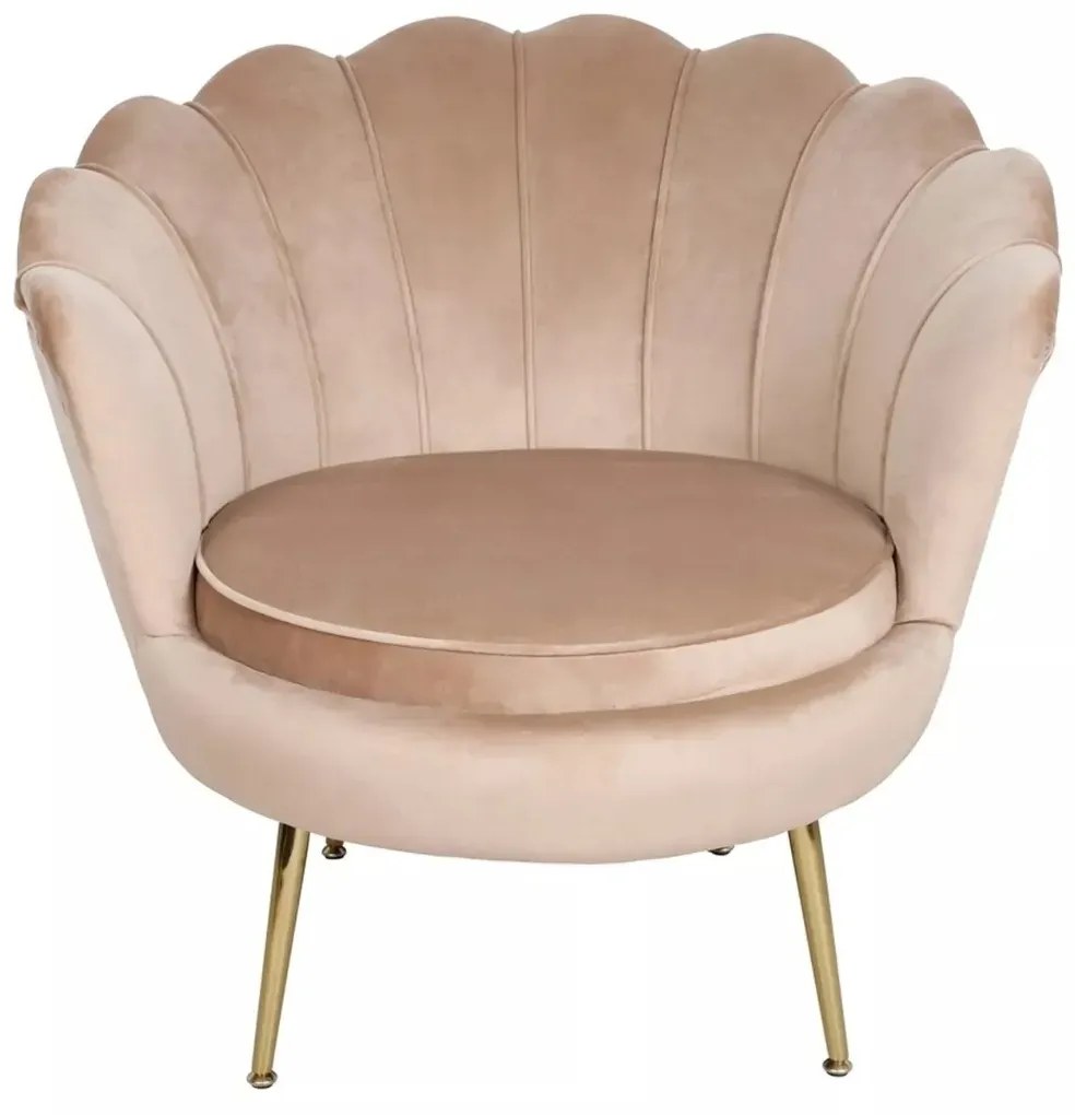 FOTEL CAMELLIA 1 VELVET BEŻOWY BLUVEL 28/ZŁOTY SIGNAL