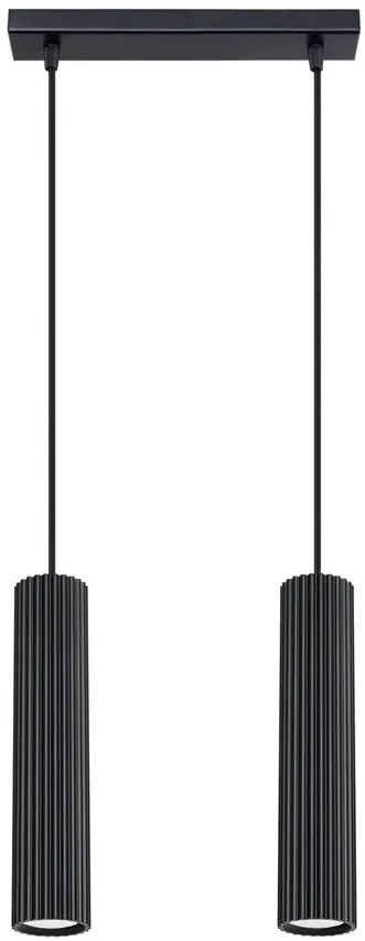 Podwójna czarna lampa sufitowa - D297-Melson