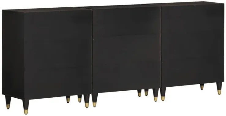 Czarna długa komoda w stylu retro - Rebex 12X