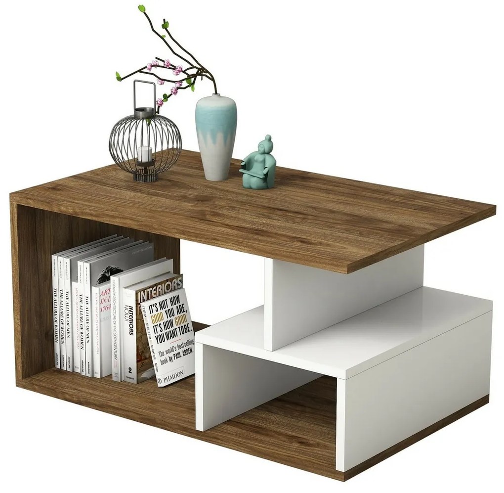 Stolik konferencyjny Arte White and Dark Walnut