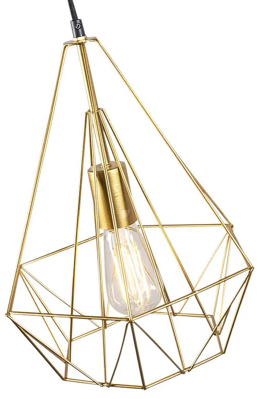 Inteligentna lampa wisząca w stylu industrialnym złota w komplecie z Wi-Fi ST64 - Carcass Nowoczesny Oswietlenie wewnetrzne