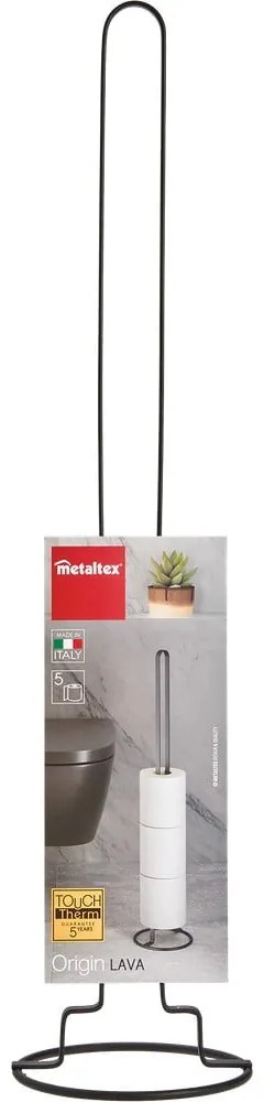 Czarny uchwyt na papier toaletowy Origin - Metaltex