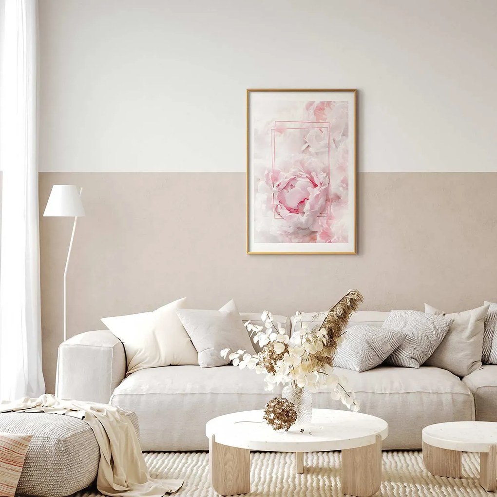 Plakat Ulotne piękno 60x90 cm z ramą złotą z marginesem ARTGEIST B
