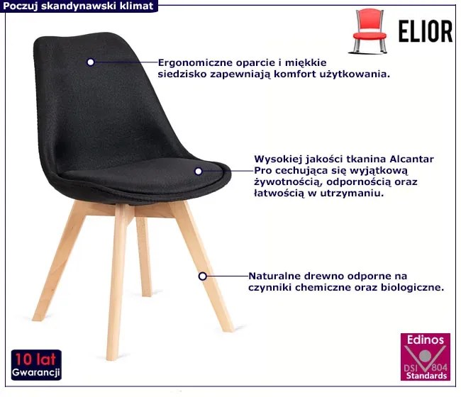 Czarne drewniane krzesło w stylu skandynawskim S0-F31