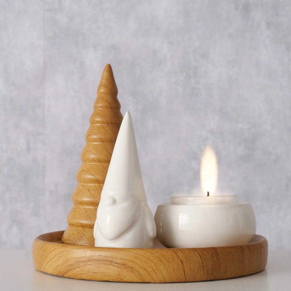 Świecznik na tealight AMIRA z choinką, Ø 13 cm