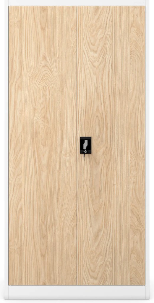 Szafa biurowa na dokumenty biała/ dąb sonoma: Eco Design JAN, 900 x 1850 x 400 mm