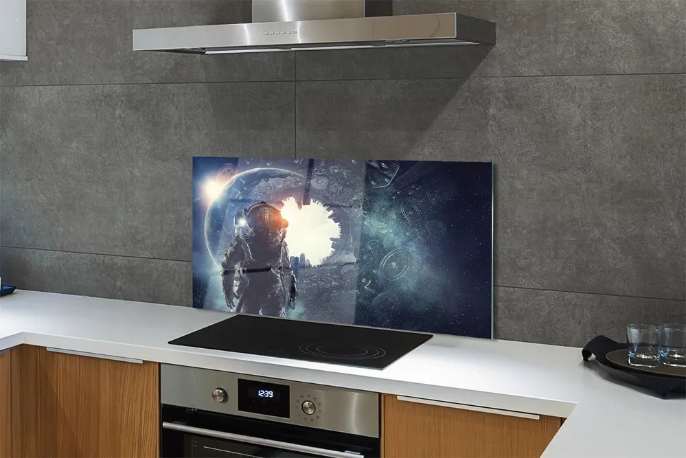 Szklany Panel Cybernetyczna Postać i Mechanizmy