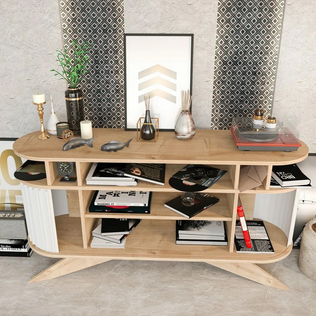 Stolik pomocniczy Stor Oak and White