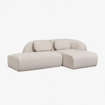 Sofa Modułowy Z Szezlongiem Po Prawej Stronie, 2-częściowy Z Lewym Szezlongiem Z Tkaniny Chenille Coquette Kremowo-beżowy Szenil - Sklum
