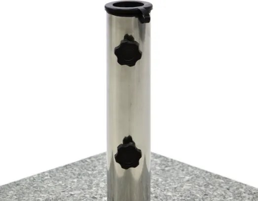 Podstawa z granitu i stali nierdzewnej kwadratowa z kółeczkami pod parasol 50 k