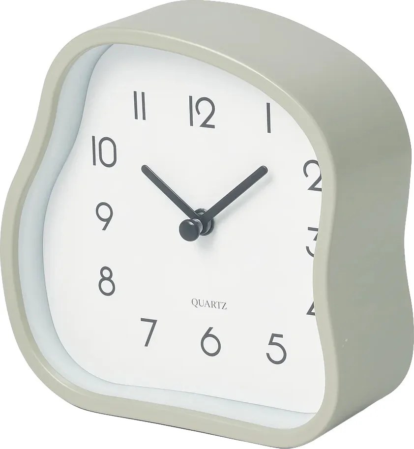 Zegar stołowy AMORPH o organicznym kształcie z przeszklonym frontem, 12 cm