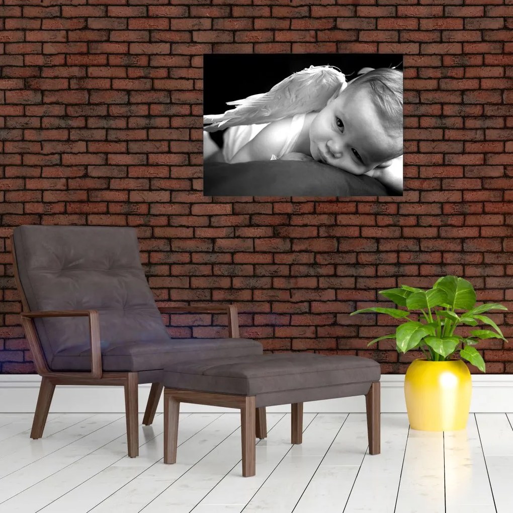 Obraz na szkle anioła dziecka (70x50 cm)