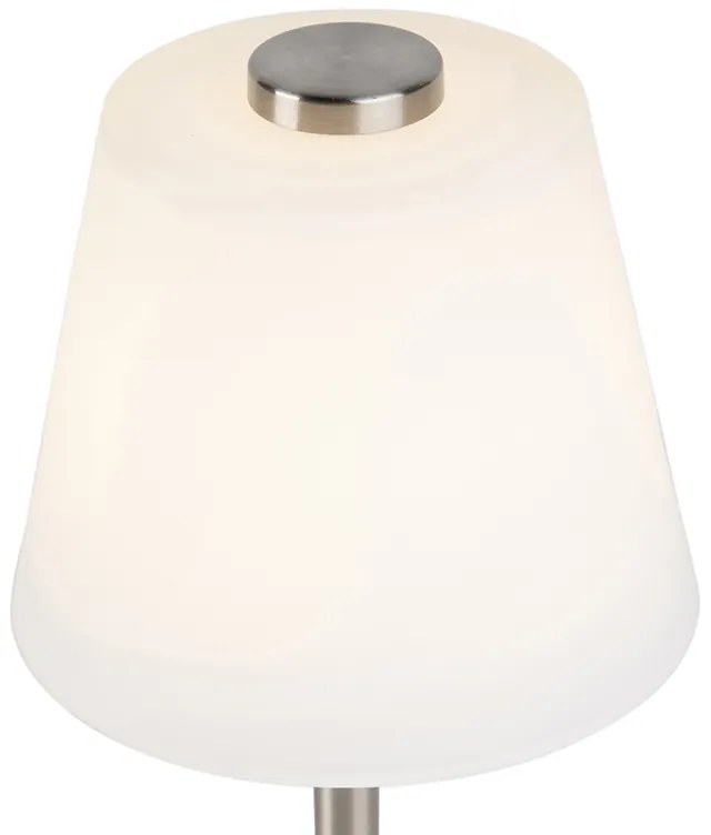 Designerska lampa stołowa stal LED 3-stopniowe ściemnianie - Regno Nowoczesny Oswietlenie wewnetrzne