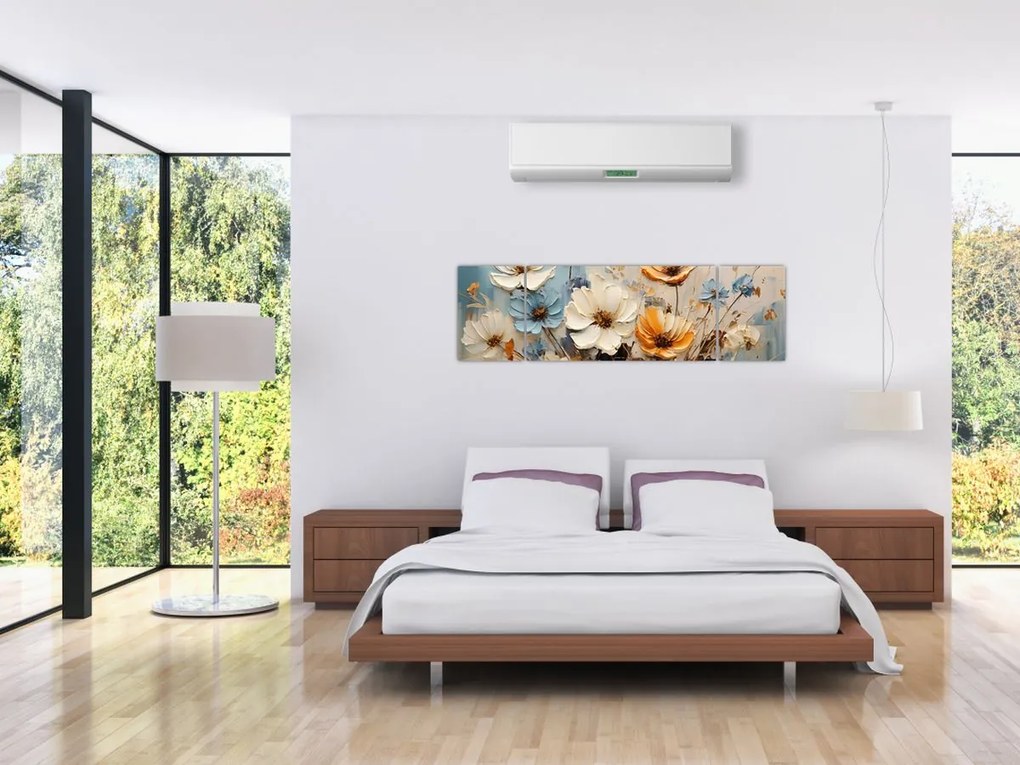 Obraz - Bukiety, malarstwo (170x50 cm)