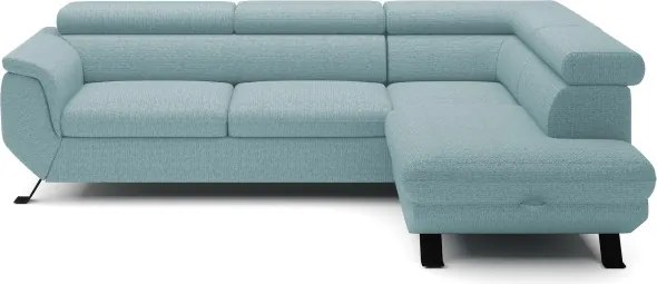 Narożnik RAVEN L Prawostronny wolnostojący z funkcją spania tkanina ARAGON 70 Jasno Niebieski WERSAL