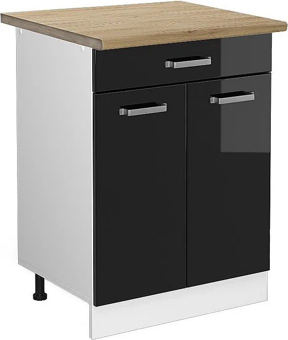 Szafka dolna do kuchni czarny wysoki połysk 60x60x81.6 r-line