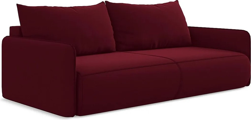 Kanapa 3-osobowa z funkcją spania - z tkaniny welwetowej - burgundowy - NANEA