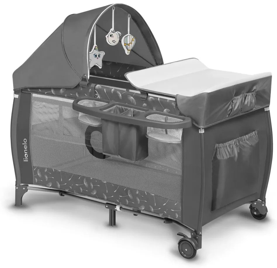 Lionelo - Łóżeczko turystyczne SVEN PLUS szary