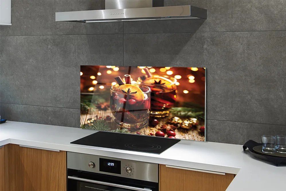 Szklany Panel Zimowa Herbata z Cynamonem