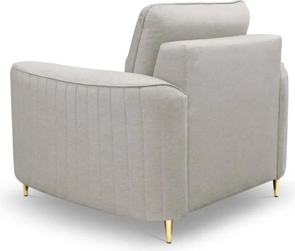 Fotel LAREN na stalowych nogach z oparciem i podłokietnikami w tkaninie CASTEL 04