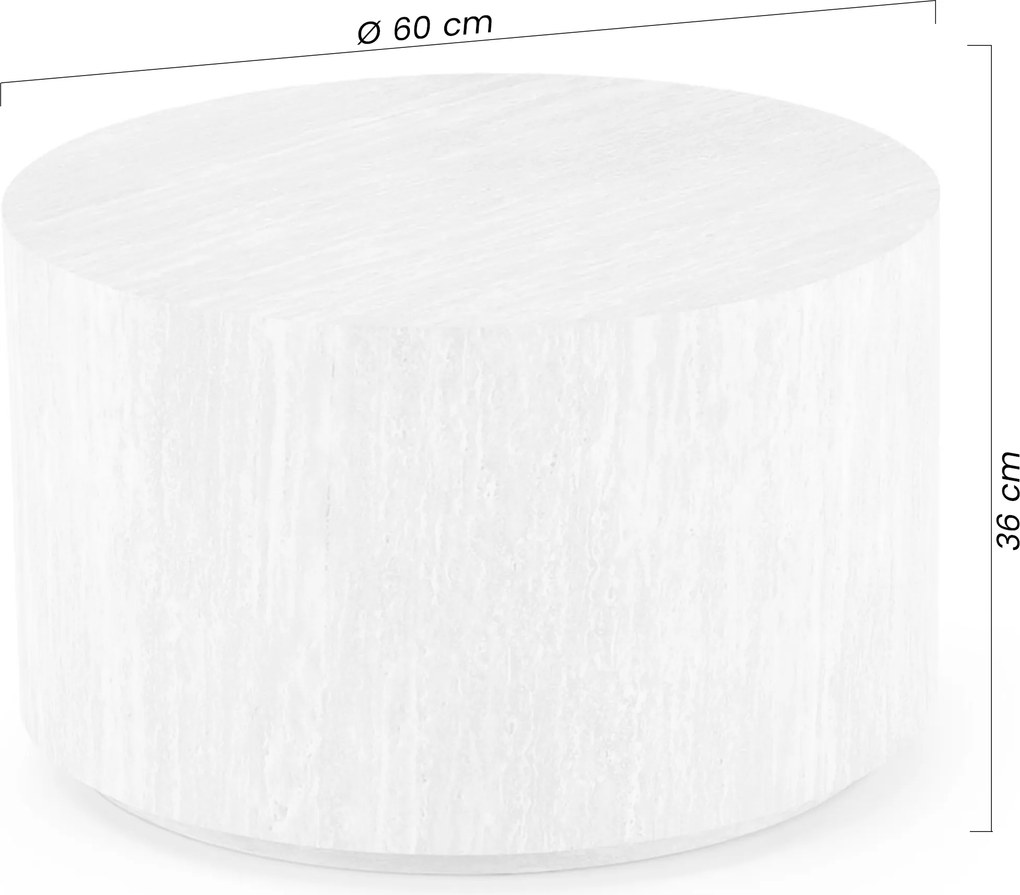 Zestaw stolików kawowych okrągłych Novula 60 i 45 cm - trawertyn