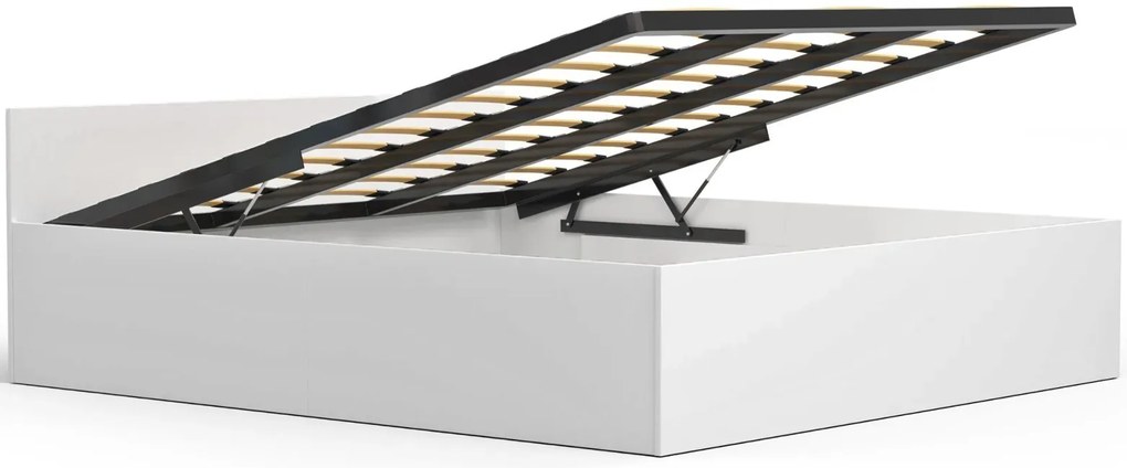 Białe łóżko z podnoszonym stelażem 180x200 C3-W64