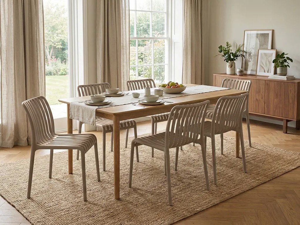 Plastikowe krzesło TREGO, beżowe