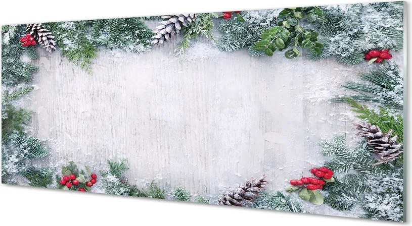 Szklany Panel Szyszki w Zimowym Śniegu