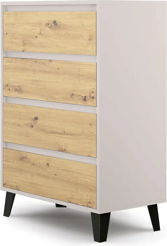 Komoda na czarnych nóżkach kaszmir + dąb artisan D1-L52