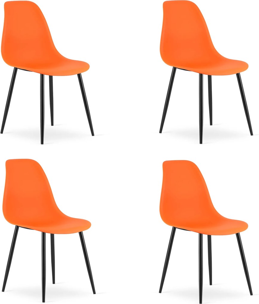 Krzesło OSAKA pomarańczowe z czarnymi nogami