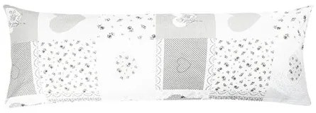 Bellatex Poszewka na poduszkę relaksacyjną Serce patchwork szary, 50 x 145 cm, 50 x 145 cm