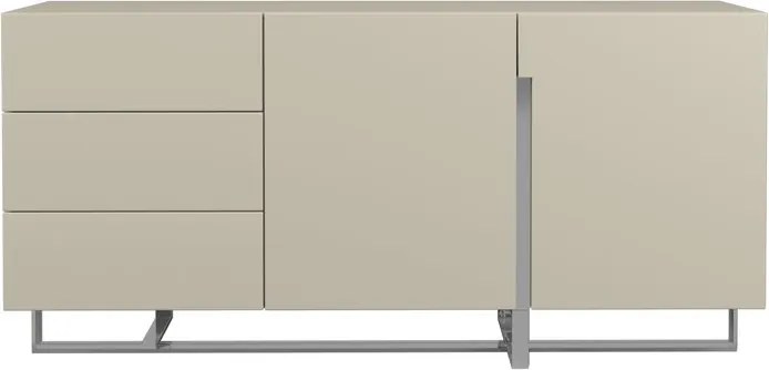 Dwudrzwiowa komoda z szufladami Hudson H01 piaskowy połysk