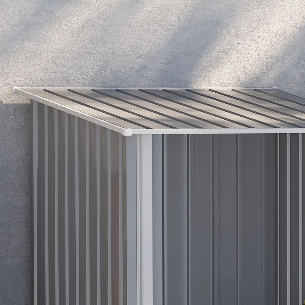 Outsunny Szopy Narzędziowe z Metalu 100x103x160cm - Szopa Narzędziowa dla Ogrodu, Szary | Aosom PL